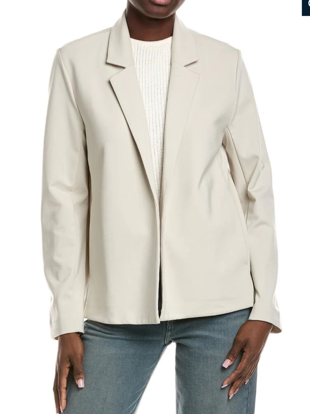 Eileen Fisher Open-Front Cream Blazer